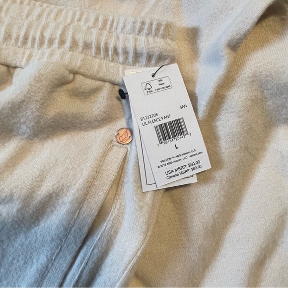 Volcom Lived In Lounge Fleece Pants - Sand - Picture 8 of 9